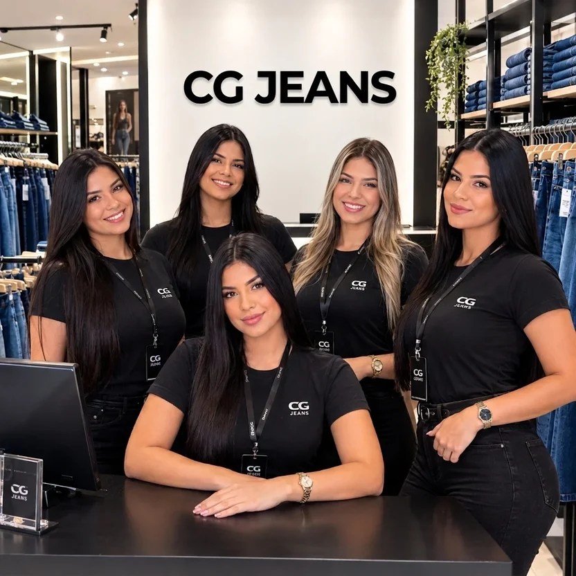 Equipe da CG Jeans na loja